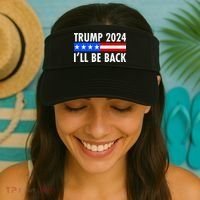 Trump 2024 I'll Be Back US Flag logo Visor thumb 2