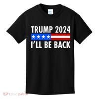 Trump 2024 I'll Be Back US Flag logo Kids T-Shirt thumb 0