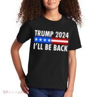Trump 2024 I'll Be Back US Flag logo Kids T-Shirt thumb 2