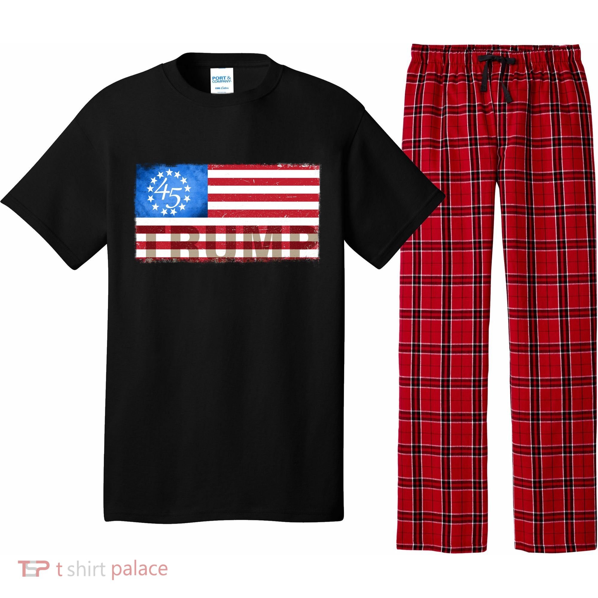 Trump 45 Betsy Ross 13 Original Colonies Flag Pajama Set