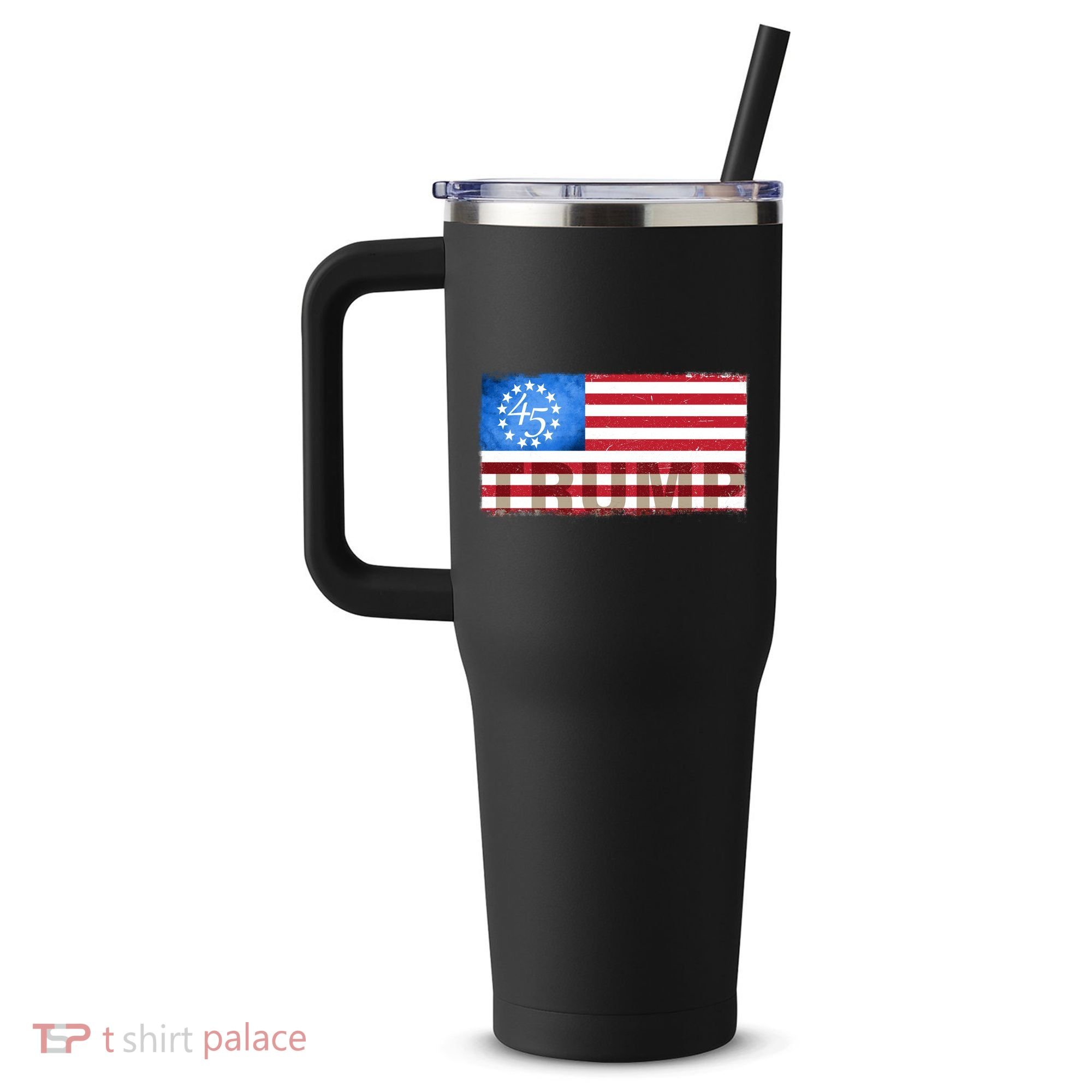 Trump 45 Betsy Ross 13 Original Colonies Flag 40oz Vacuum Insulated Stainless Steel Travel Tumbler