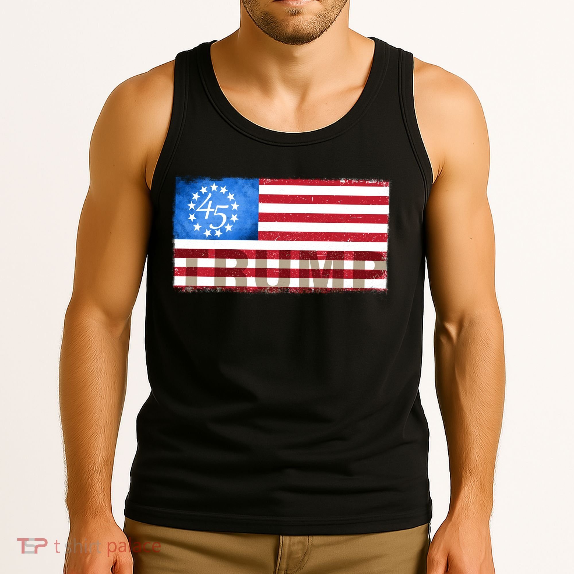 Trump 45 Betsy Ross 13 Original Colonies Flag Tank Top