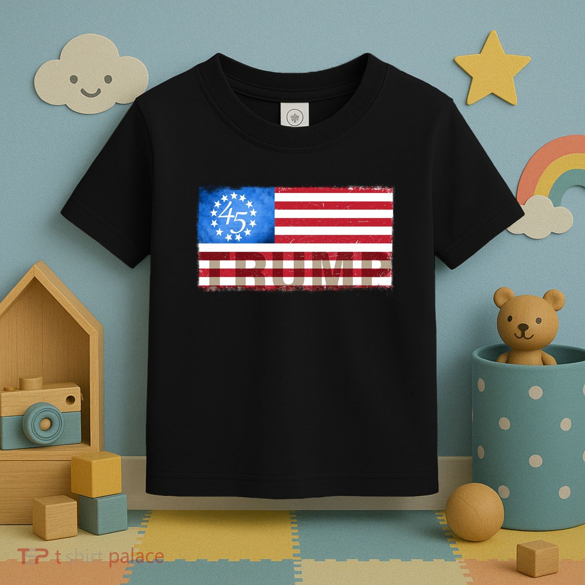 Trump 45 Betsy Ross 13 Original Colonies Flag Toddler T-Shirt
