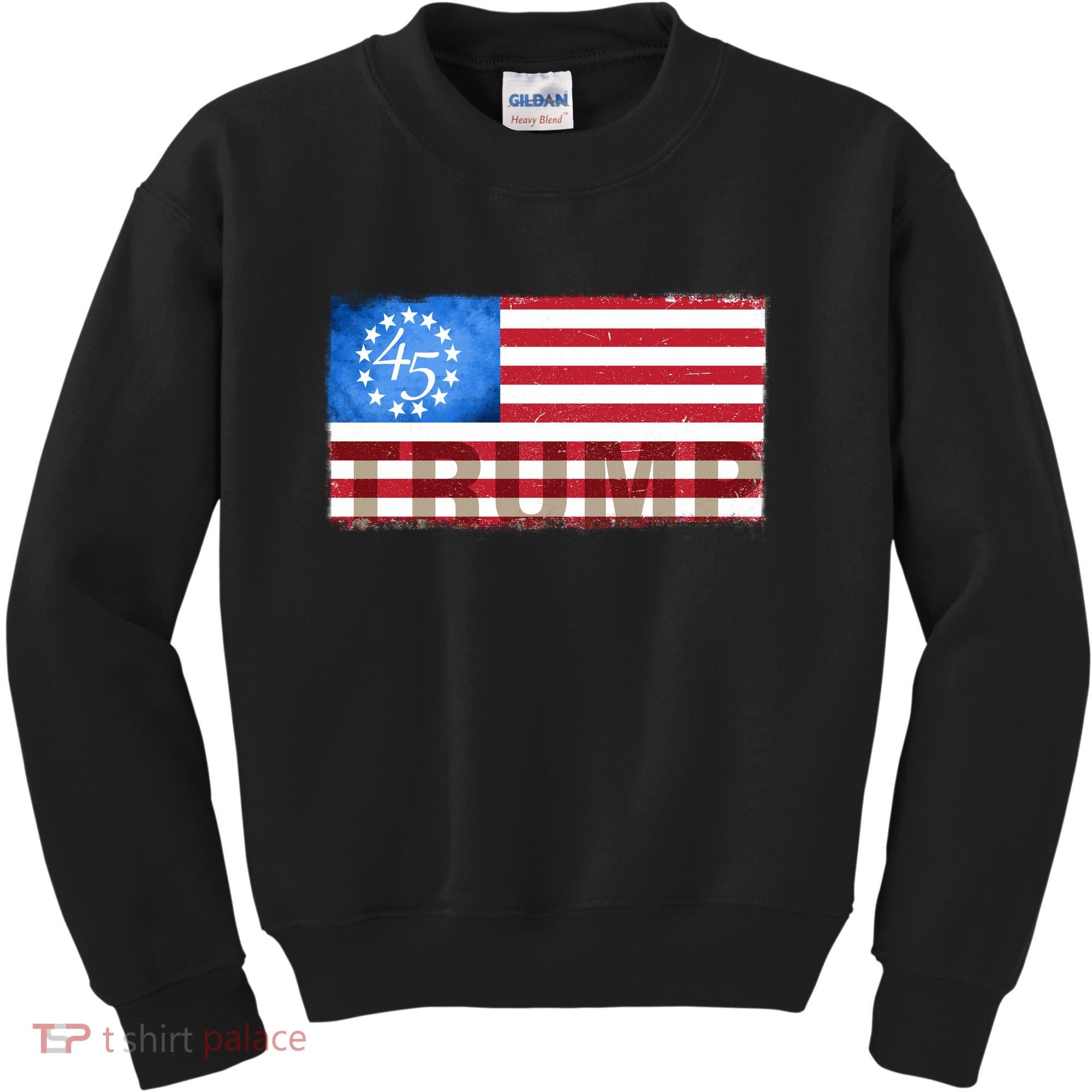 Trump 45 Betsy Ross 13 Original Colonies Flag Kids Sweatshirt