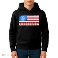 Trump 45 Betsy Ross 13 Original Colonies Flag Kids Hoodie thumb 4