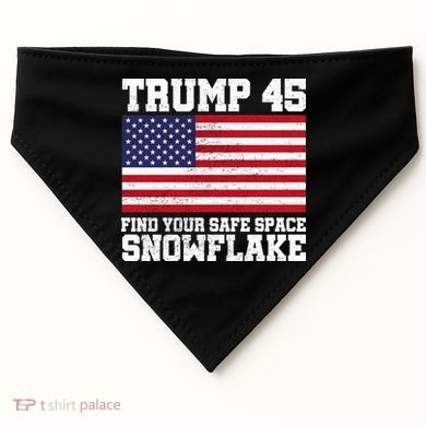 Trump 45 Find Your Safe Place Snowflake USA-Made Doggie Bandana