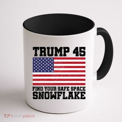 Trump 45 Find Your Safe Place Snowflake Coffee Mug back