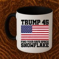 Trump 45 Find Your Safe Place Snowflake Coffee Mug thumb 2