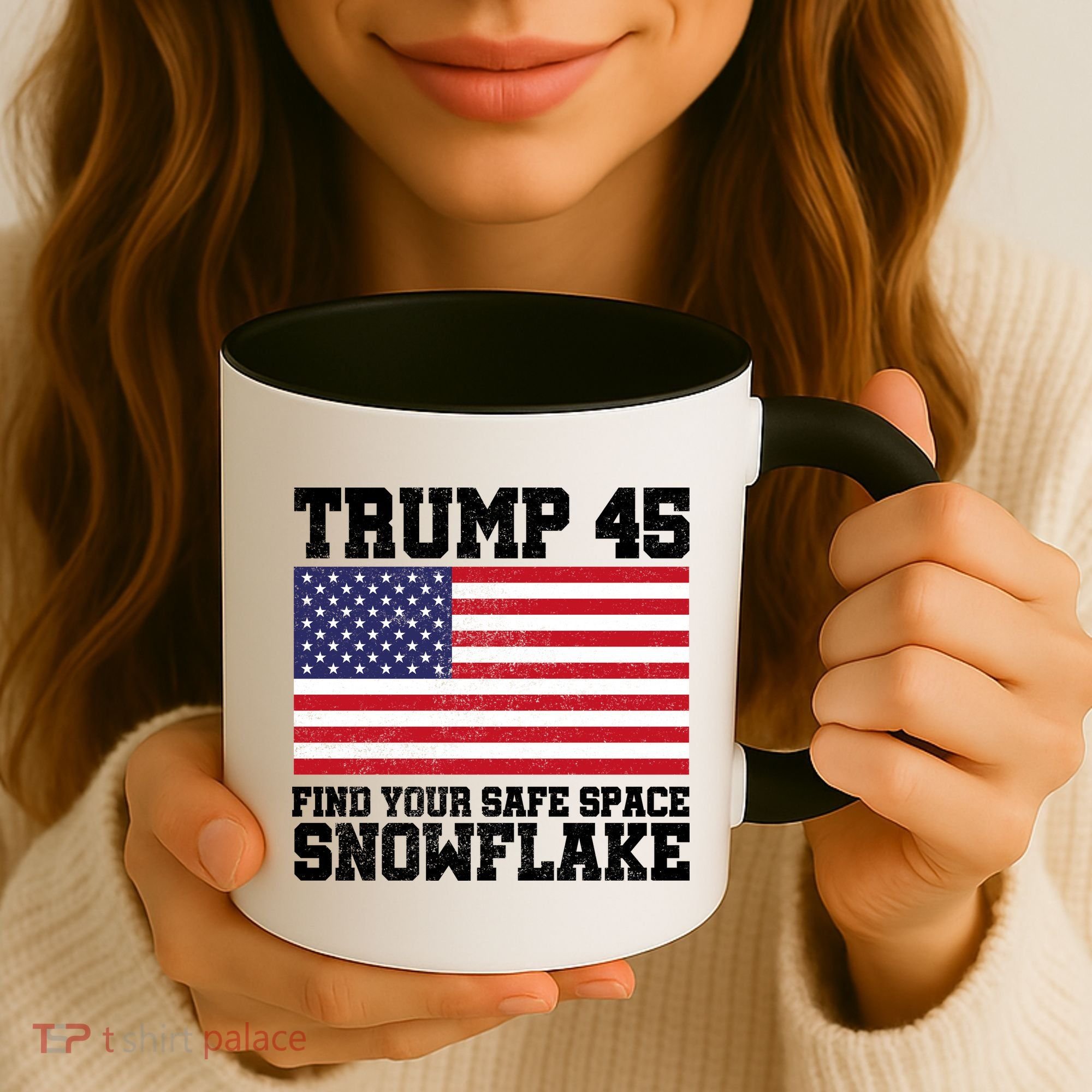 Trump 45 Find Your Safe Place Snowflake Coffee Mug
