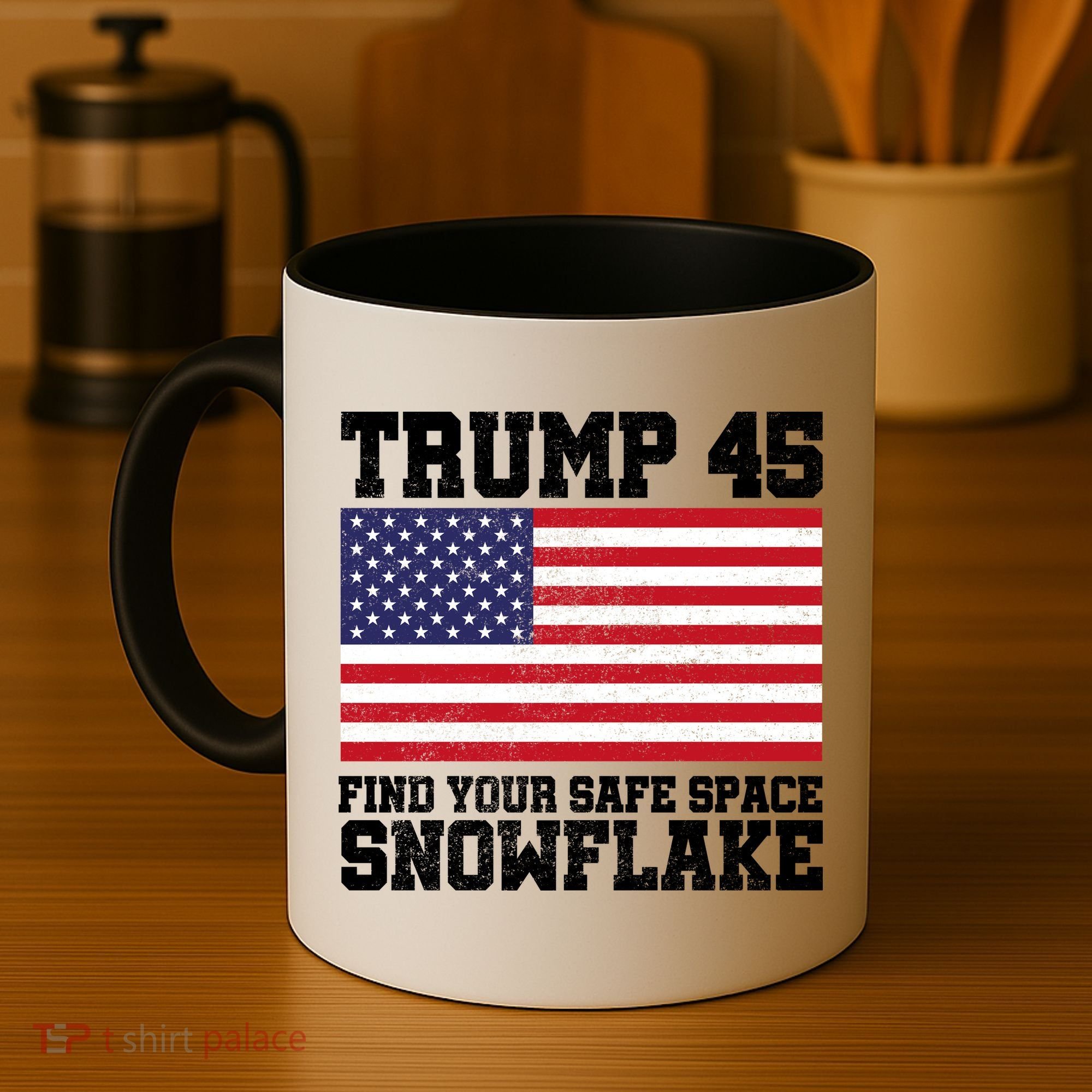 Trump 45 Find Your Safe Place Snowflake Coffee Mug