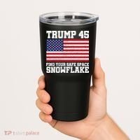 Trump 45 Find Your Safe Place Snowflake Tumbler thumb 2