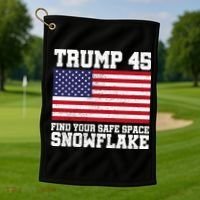 Trump 45 Find Your Safe Place Snowflake Golf Towel thumb 1