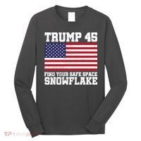 Trump 45 Find Your Safe Place Snowflake Long Sleeve Shirt thumb 0