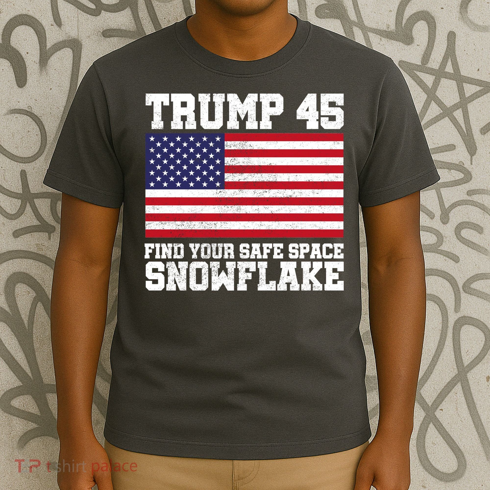 Trump 45 Find Your Safe Place Snowflake T-Shirt