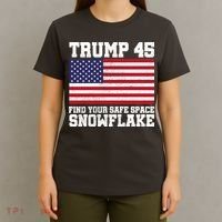 Trump 45 Find Your Safe Place Snowflake T-Shirt thumb 4
