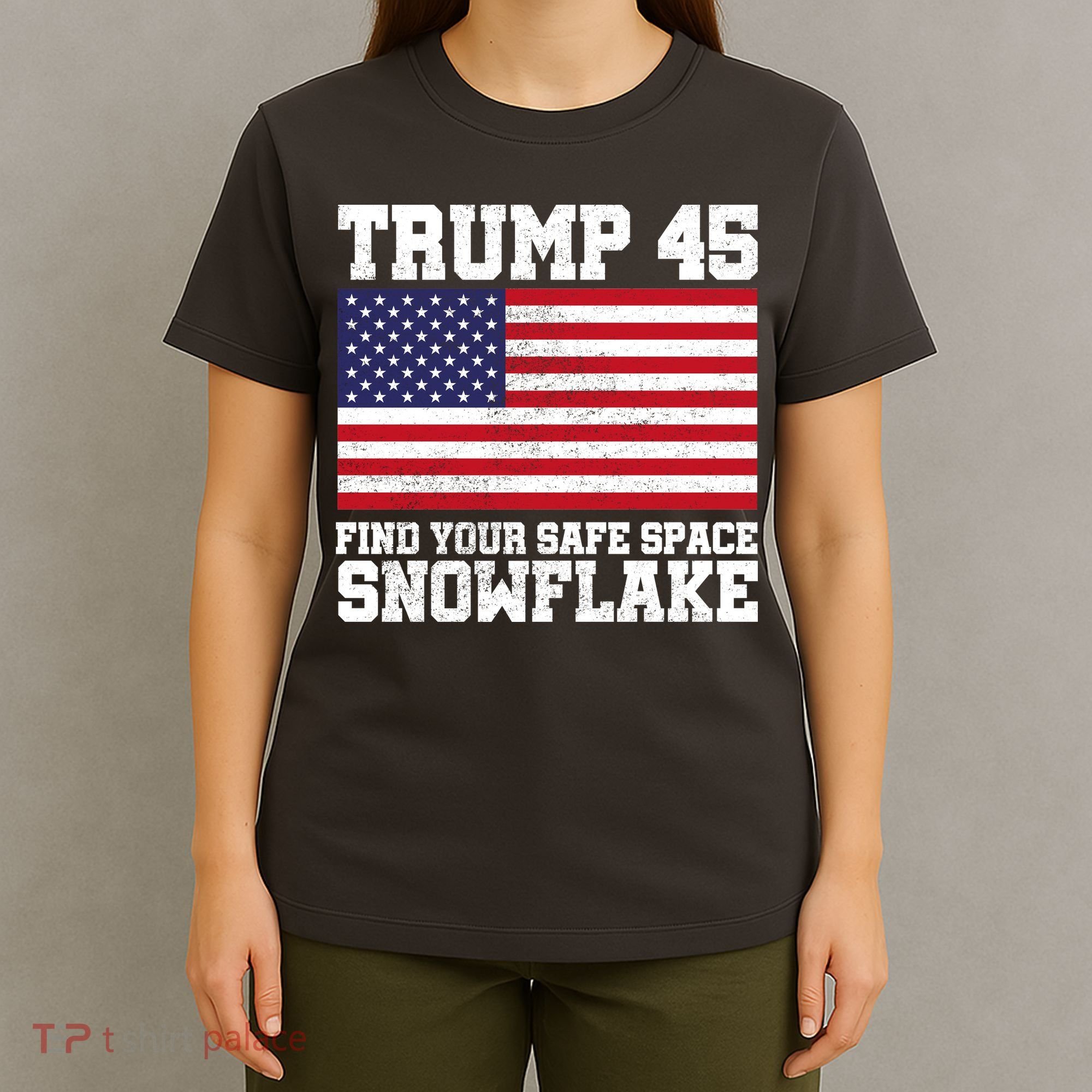 Trump 45 Find Your Safe Place Snowflake T-Shirt