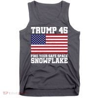 Trump 45 Find Your Safe Place Snowflake Tank Top thumb 0