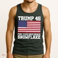Trump 45 Find Your Safe Place Snowflake Tank Top thumb 3