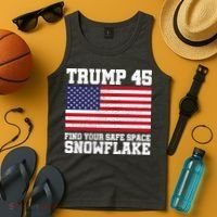 Trump 45 Find Your Safe Place Snowflake Tank Top thumb 4