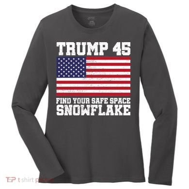 Trump 45 Find Your Safe Place Snowflake Women's Long Sleeve Shirt