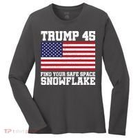 Trump 45 Find Your Safe Place Snowflake Women's Long Sleeve Shirt thumb 0