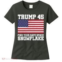 Trump 45 Find Your Safe Place Snowflake Women's T-Shirt thumb 0