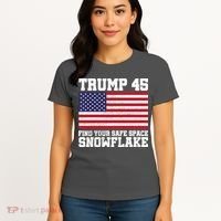 Trump 45 Find Your Safe Place Snowflake Women's T-Shirt thumb 4