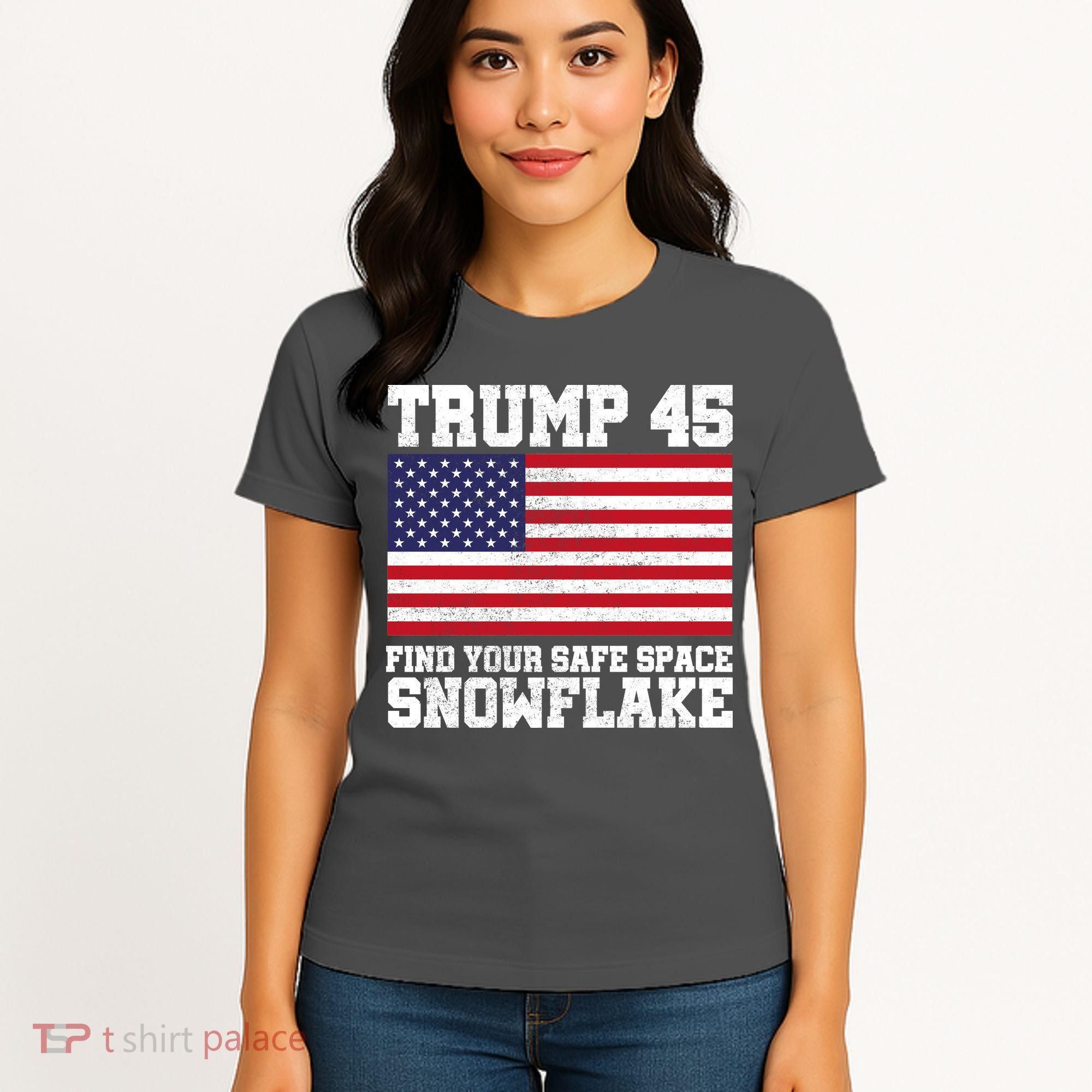 Trump 45 Find Your Safe Place Snowflake Women's T-Shirt