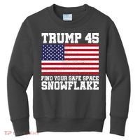 Trump 45 Find Your Safe Place Snowflake Kids Sweatshirt thumb 0