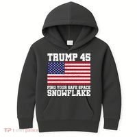 Trump 45 Find Your Safe Place Snowflake Kids Hoodie thumb 0