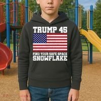 Trump 45 Find Your Safe Place Snowflake Kids Hoodie thumb 2