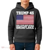 Trump 45 Find Your Safe Place Snowflake Kids Hoodie thumb 4