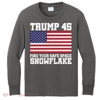 Trump 45 Find Your Safe Place Snowflake Kids Long Sleeve Shirt thumb 0