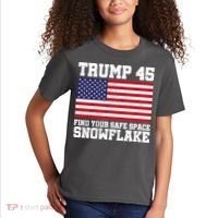 Trump 45 Find Your Safe Place Snowflake Kids T-Shirt thumb 2