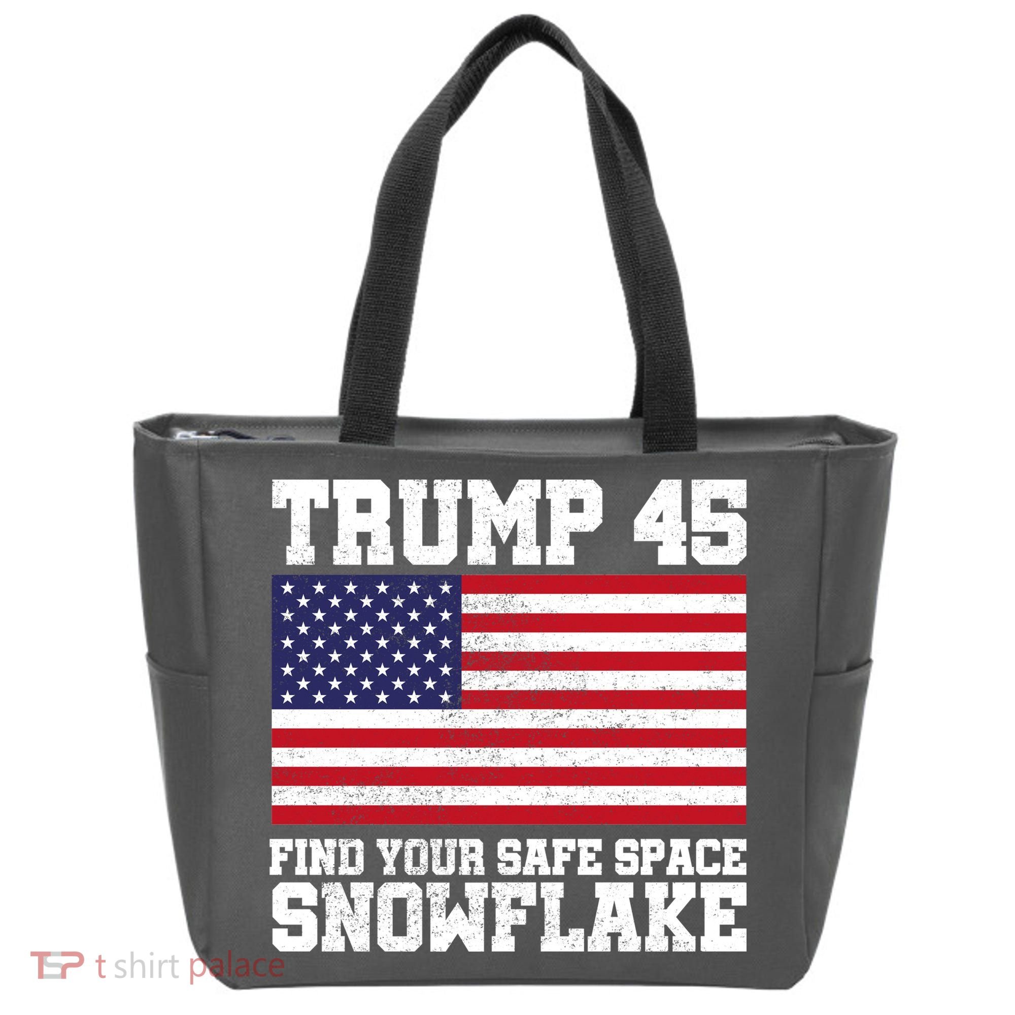 Trump 45 Find Your Safe Place Snowflake Tote Bag