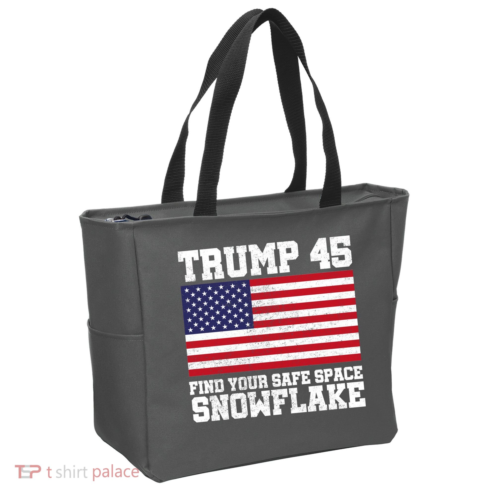 Trump 45 Find Your Safe Place Snowflake Tote Bag