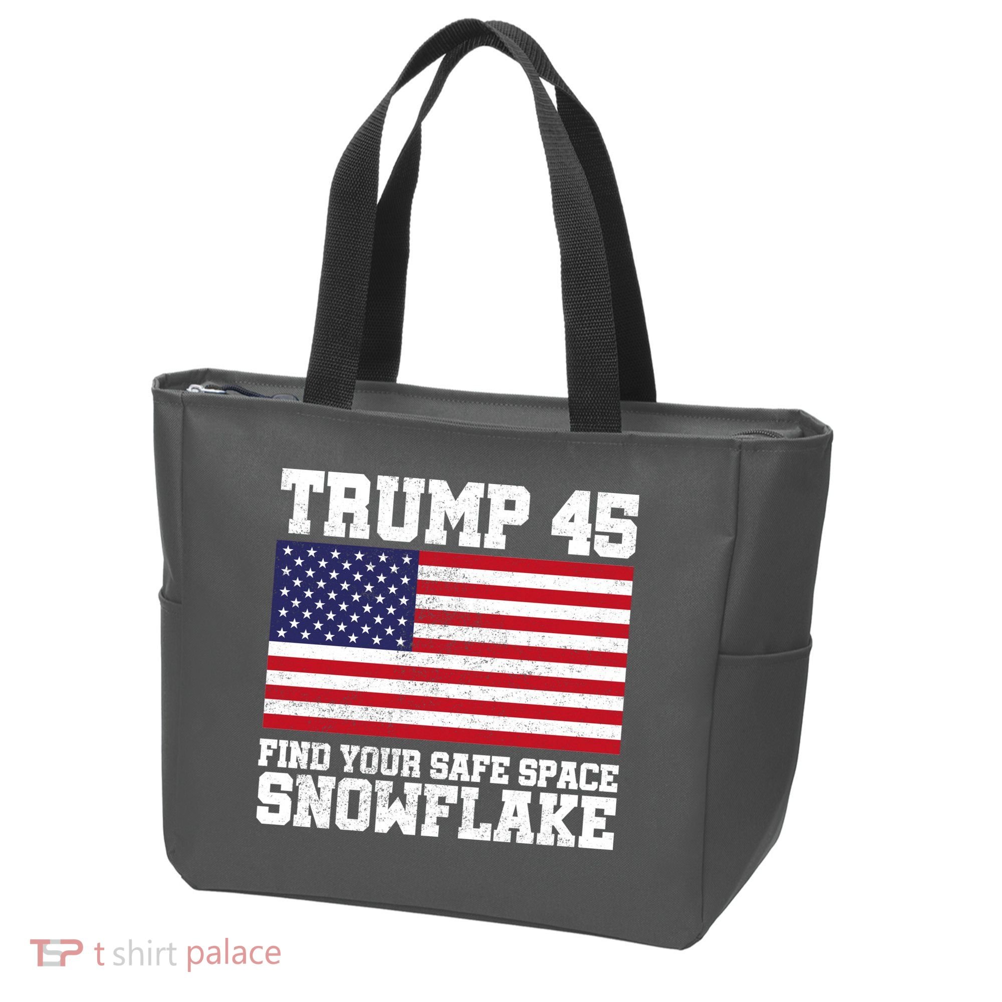 Trump 45 Find Your Safe Place Snowflake Tote Bag