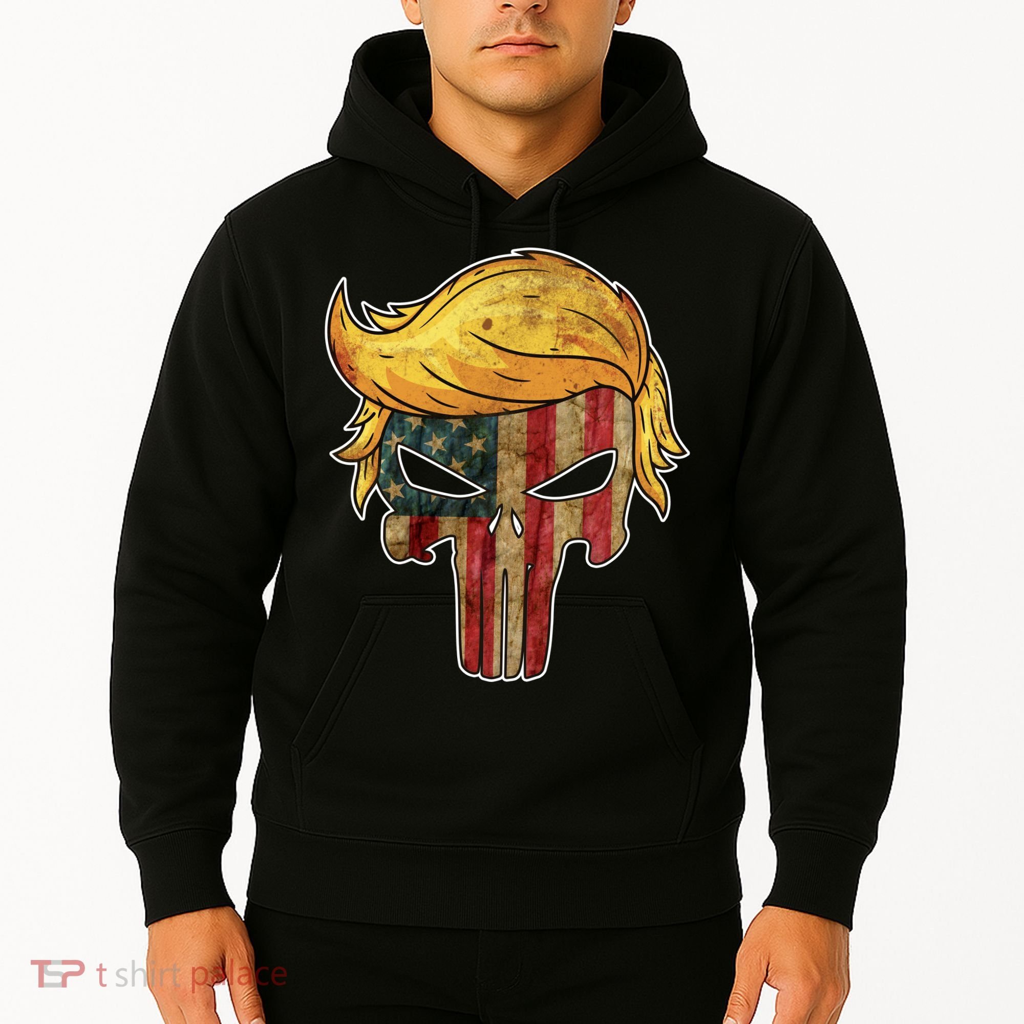 Trump American Skull Golden Hair Hoodie