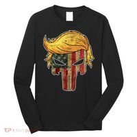 Trump American Skull Golden Hair Long Sleeve Shirt thumb 0