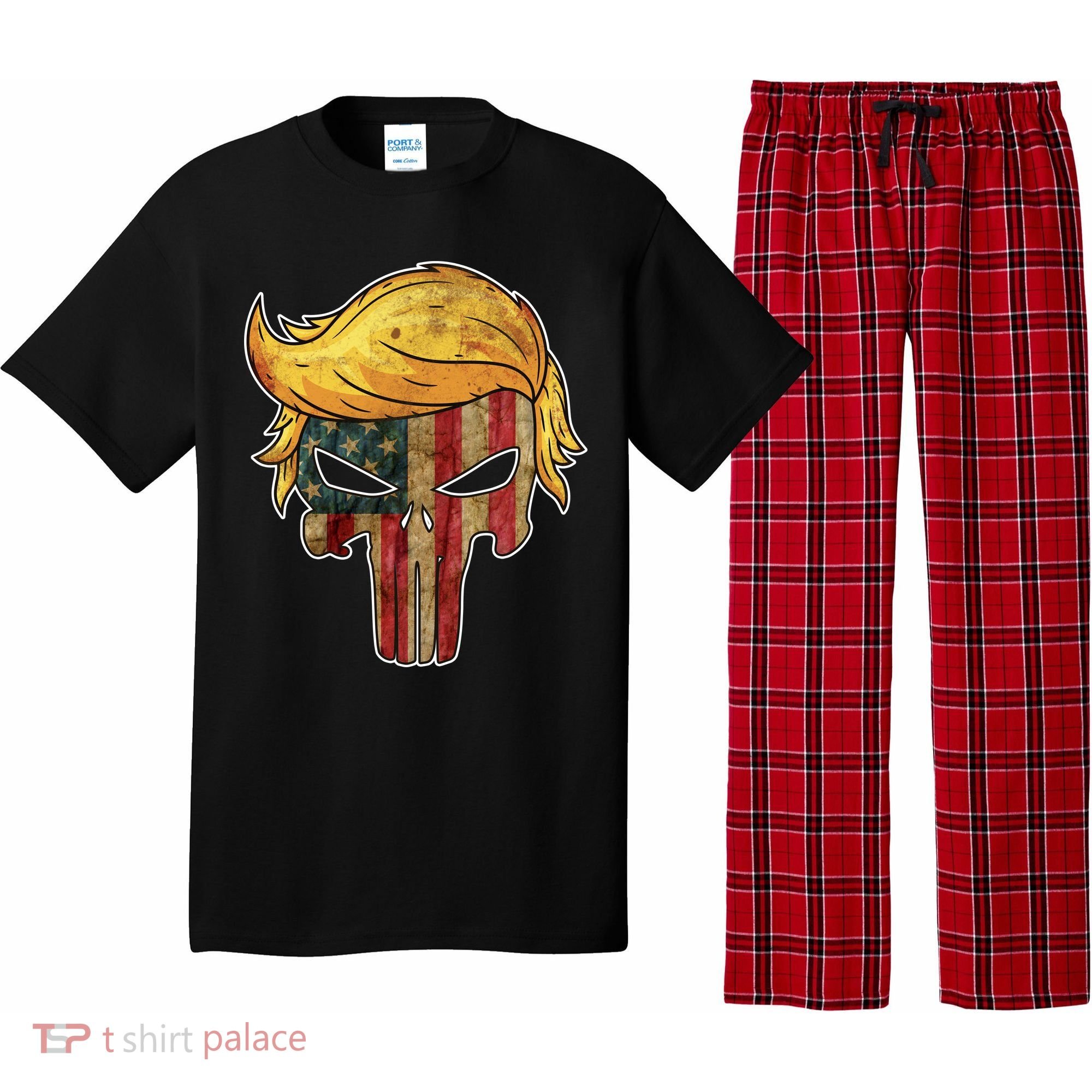Trump American Skull Golden Hair Pajama Set