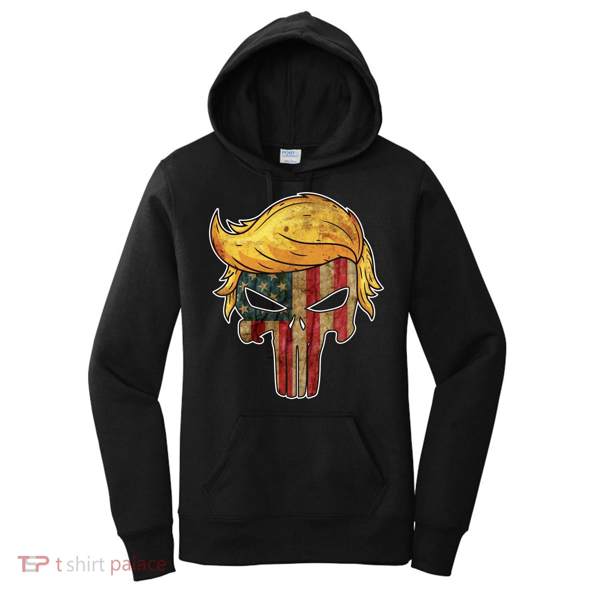 Trump American Skull Golden Hair Women's Hoodie