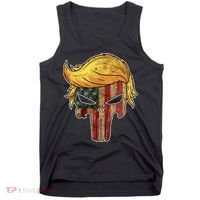 Trump American Skull Golden Hair Tank Top thumb 0