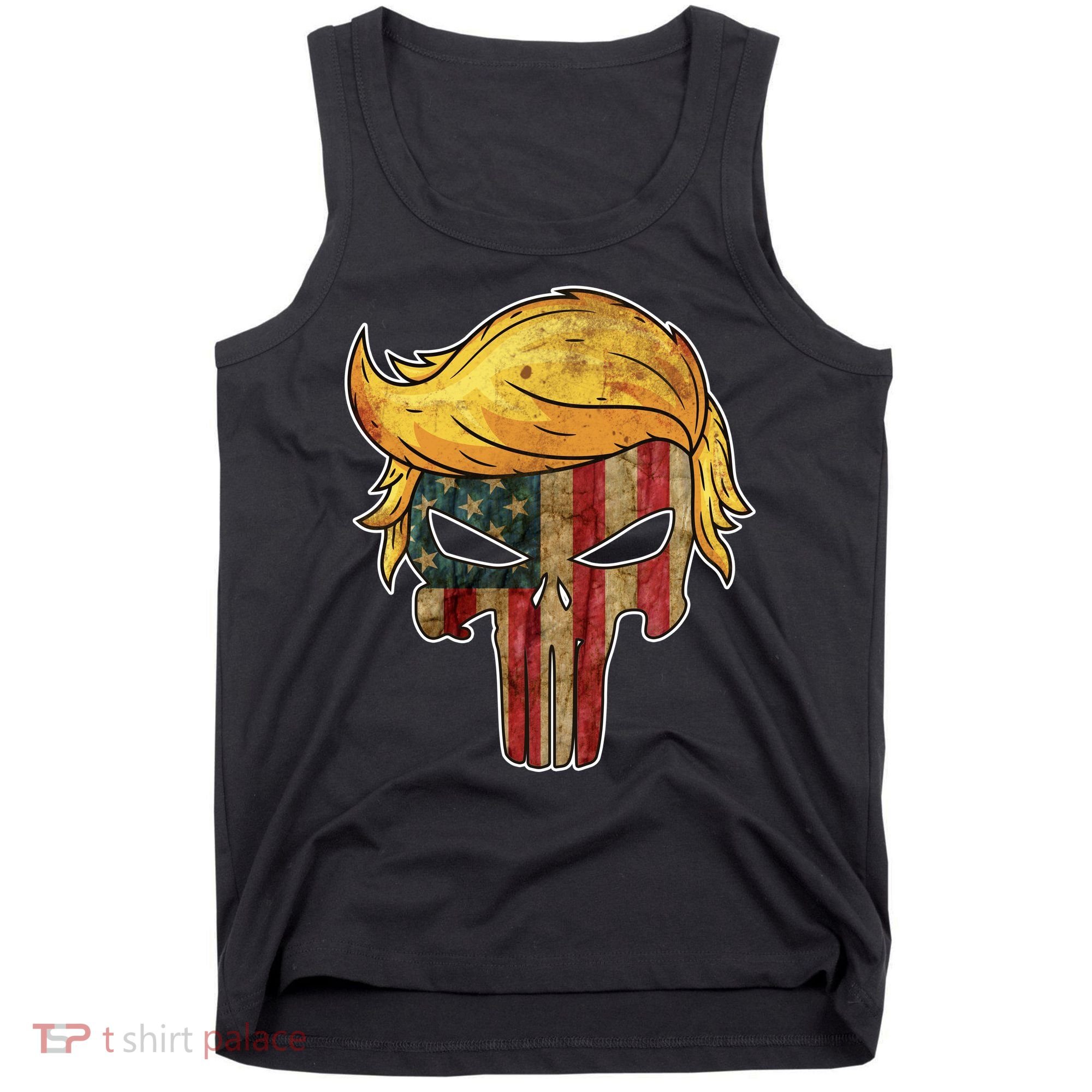 Trump American Skull Golden Hair Tank Top