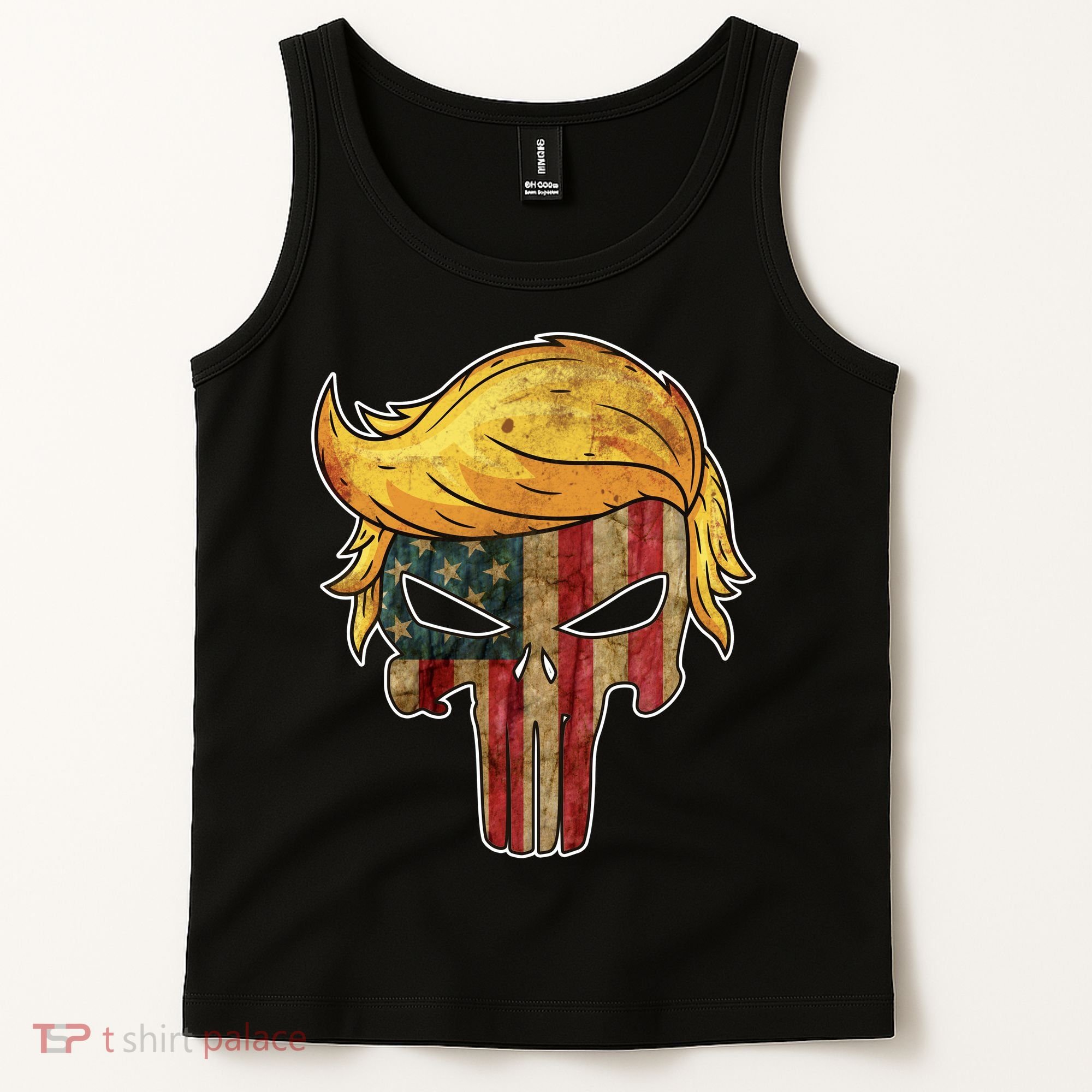 Trump American Skull Golden Hair Tank Top