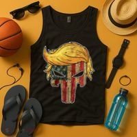 Trump American Skull Golden Hair Tank Top thumb 4