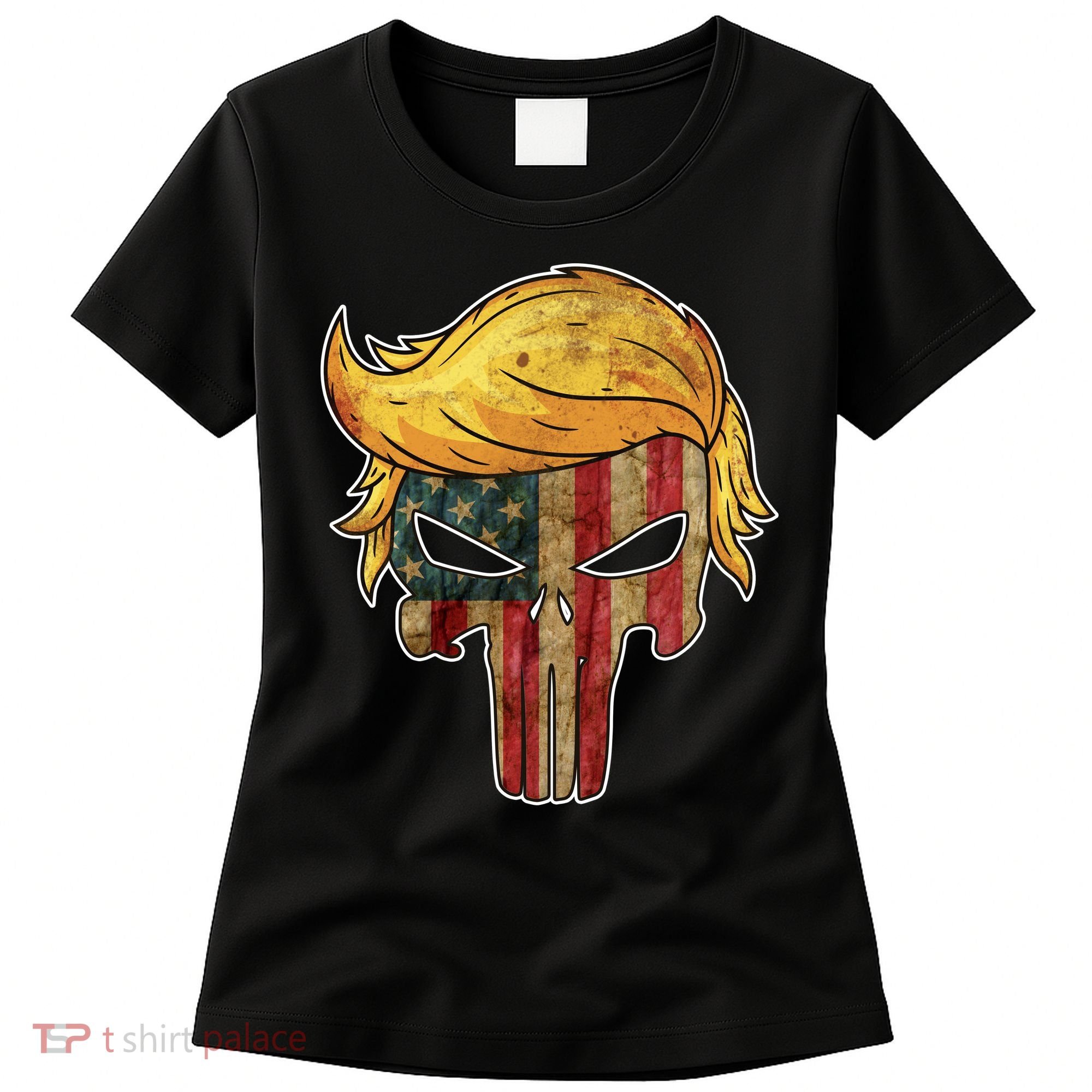 Trump American Skull Golden Hair Women's T-Shirt