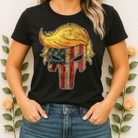 Trump American Skull Golden Hair Women's T-Shirt thumb 2