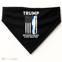 Trump Because Police Lives Matter Thin Blue Line USA-Made Doggie Bandana thumb 0