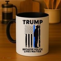 Trump Because Police Lives Matter Thin Blue Line Coffee Mug thumb 4