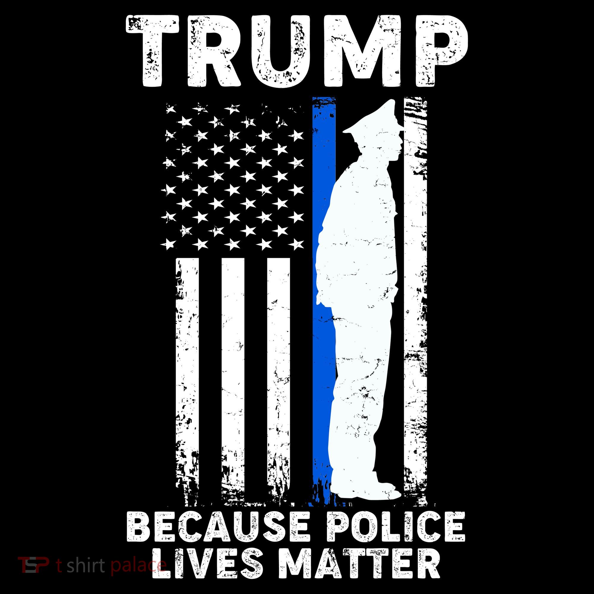 Trump Because Police Lives Matter Thin Blue Line Ornament